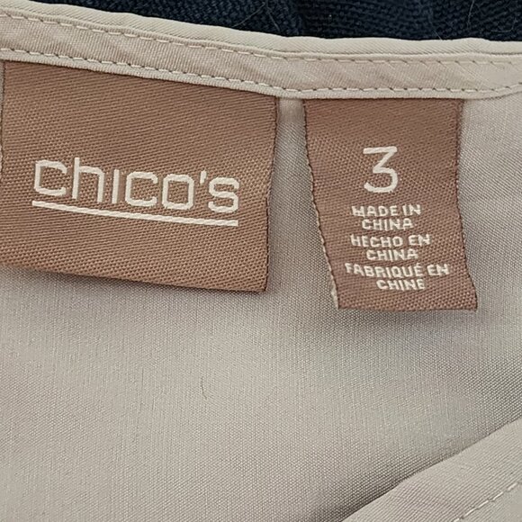 Chico's Gray Quarter Zip Modal Poly Tab Sleeve Pullover Blouse Chico Sz 3 US XL - Picture 14 of 16